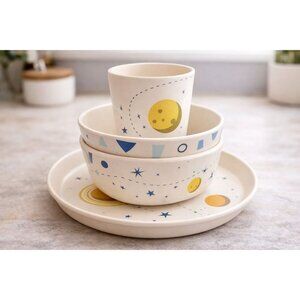Pillowfort Space Kids Dinnerware Set Rocket Plates Bowls Cup Target